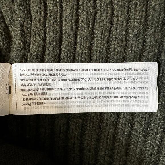 Abercrombie & Fitch Womens Cable Knit Mockneck Sweater Green S Fisherman Classic - Picture 8 of 10